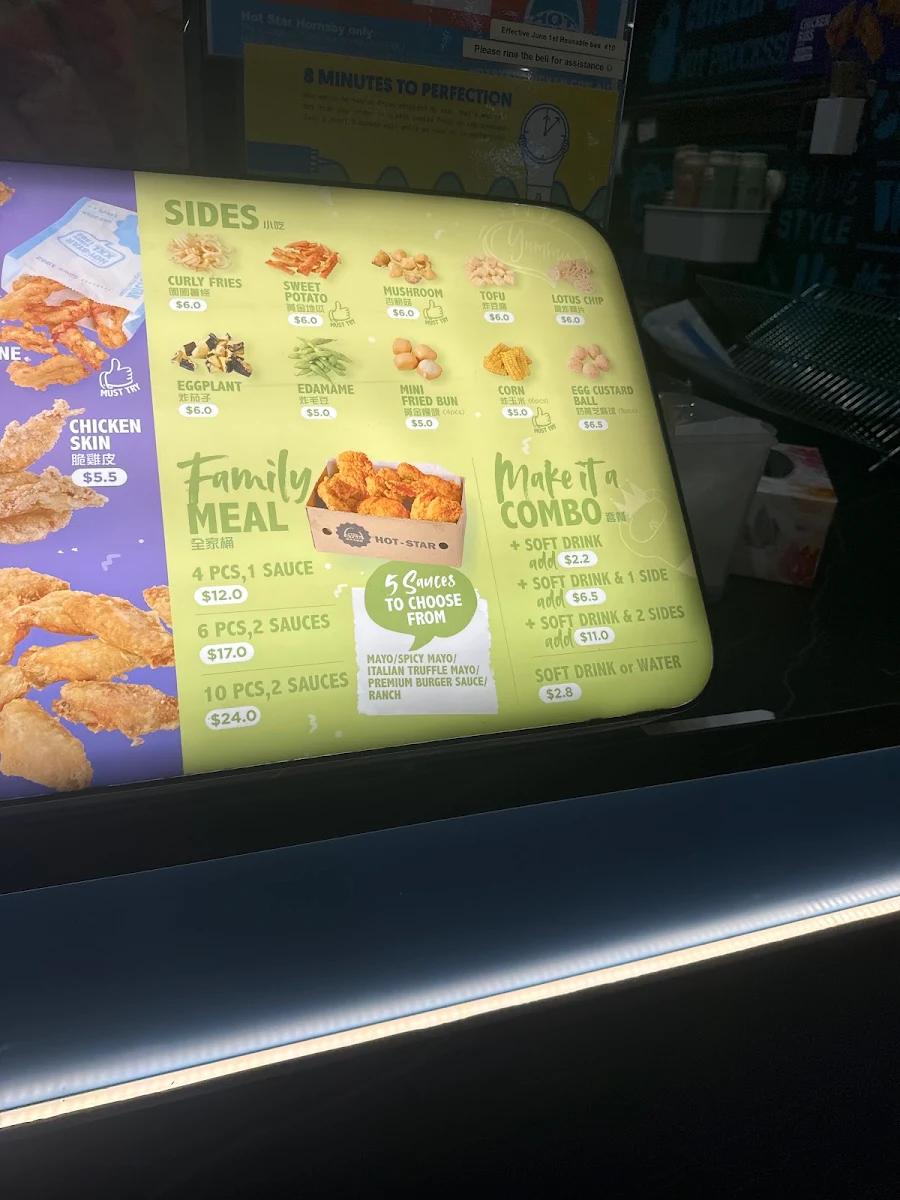 Menu, Hot Star Fried Chicken Westfield hornsby