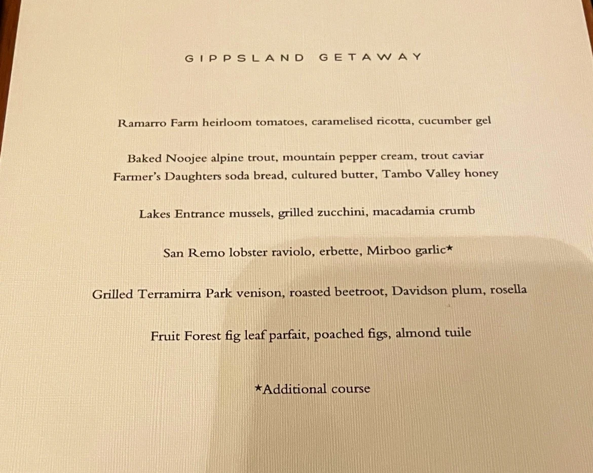 Menu, Farmer's Daughters