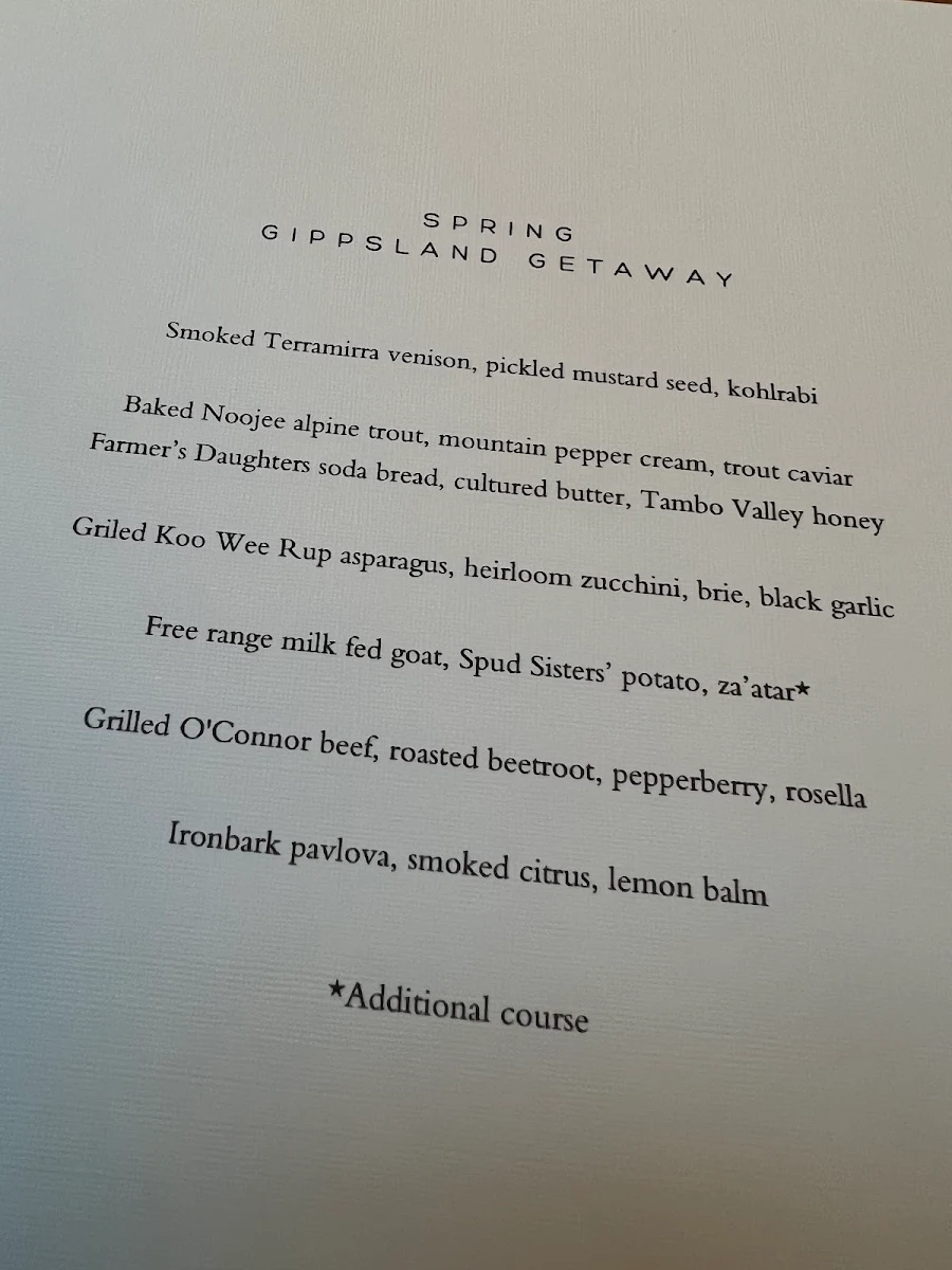 Menu, Farmer's Daughters