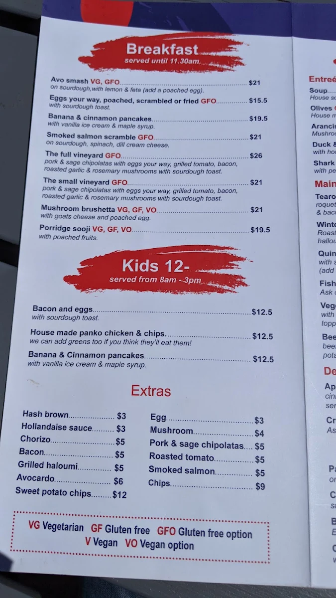 Menu, Carmel Tea Rooms