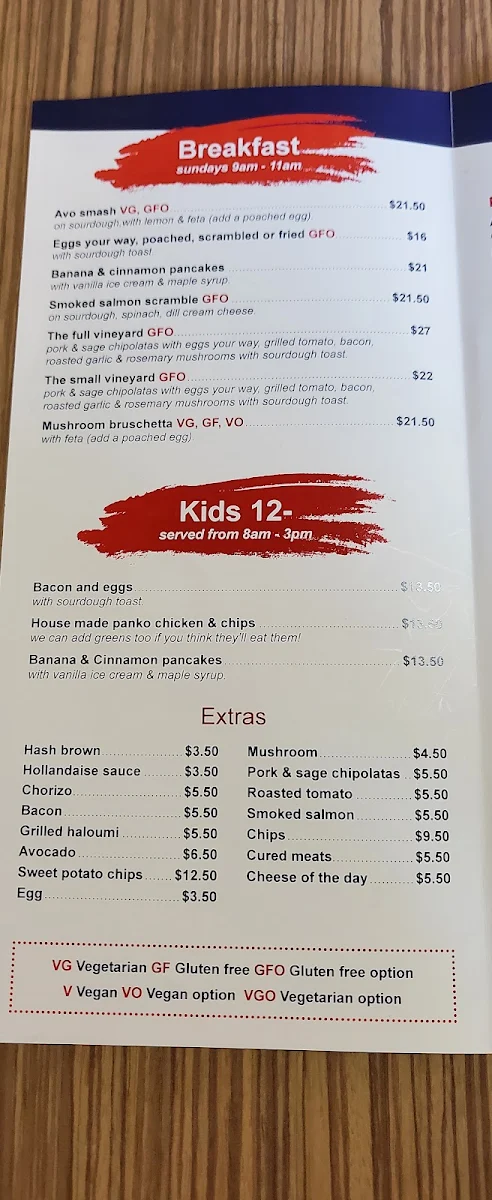 Menu, Carmel Tea Rooms