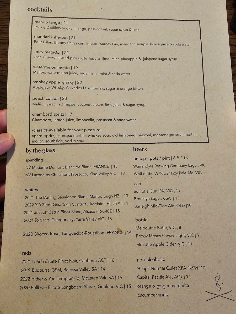 Menu, Ember Social & Dining