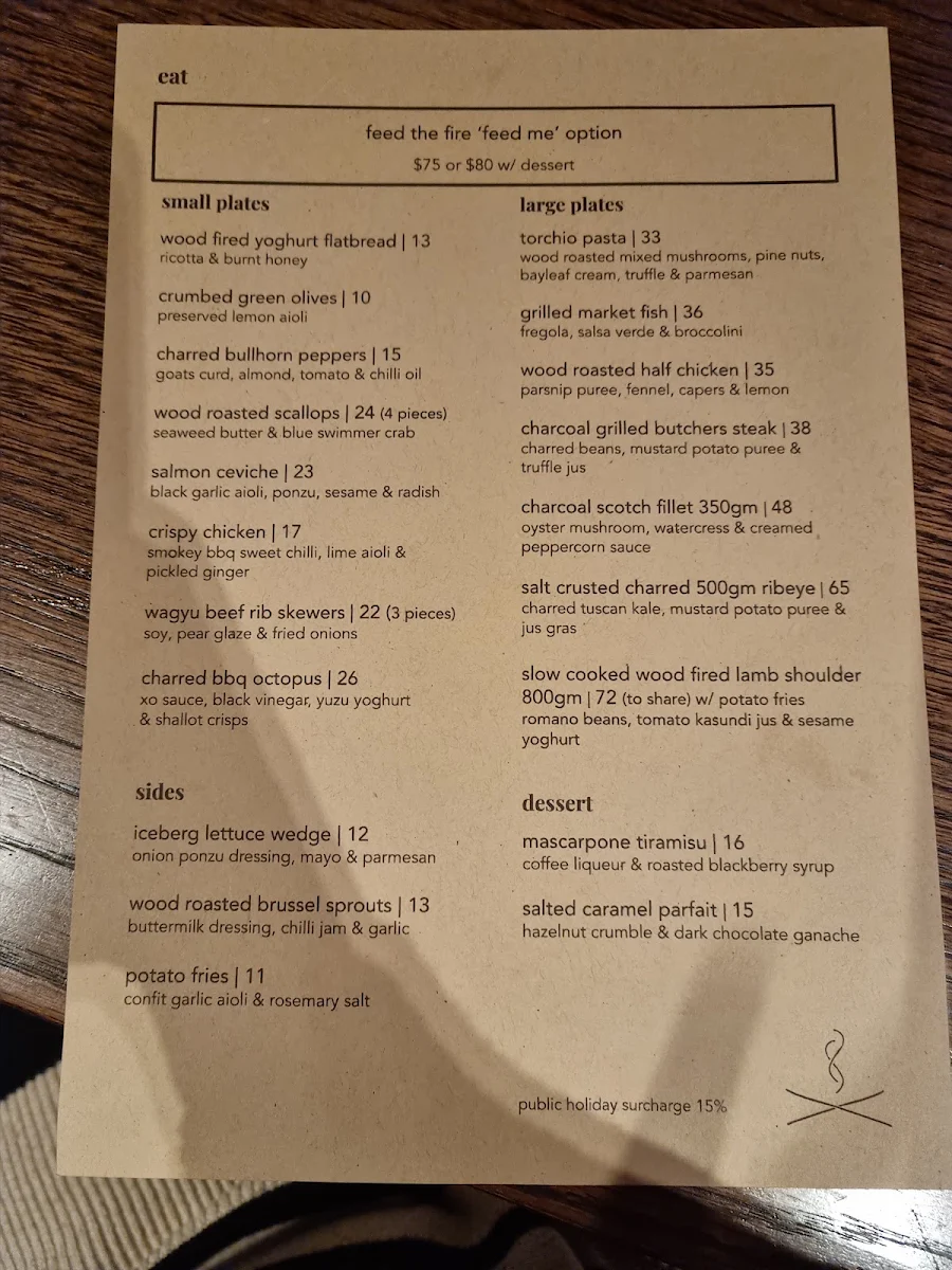 Menu, Ember Social & Dining