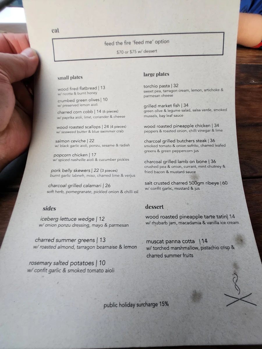 Menu, Ember Social & Dining