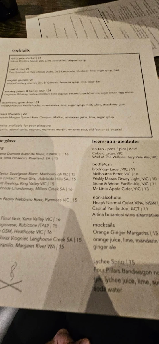 Menu, Ember Social & Dining