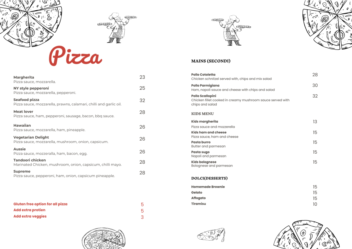 Menu, The Burleigh Cafe