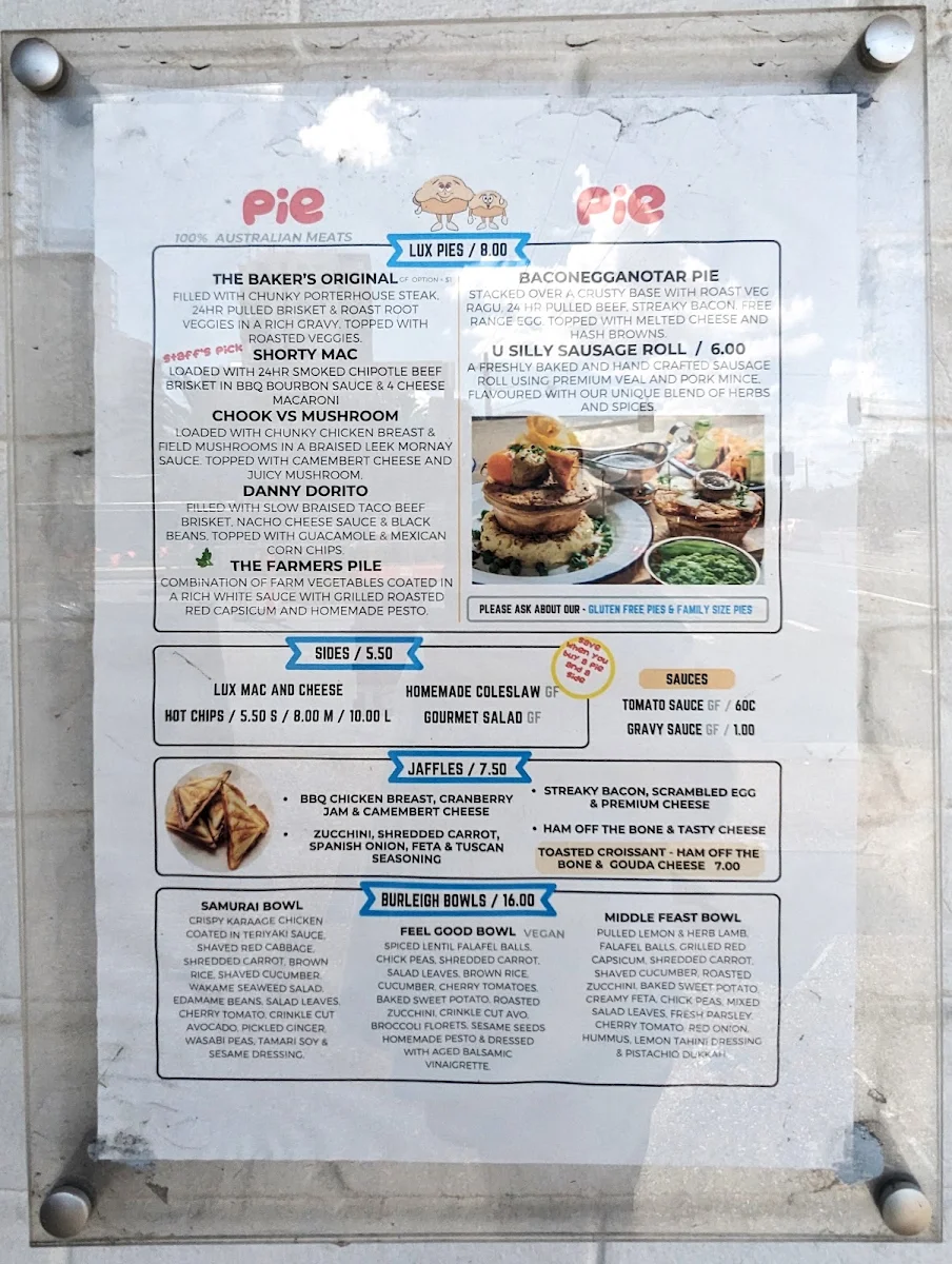 Menu, The Burleigh Cafe