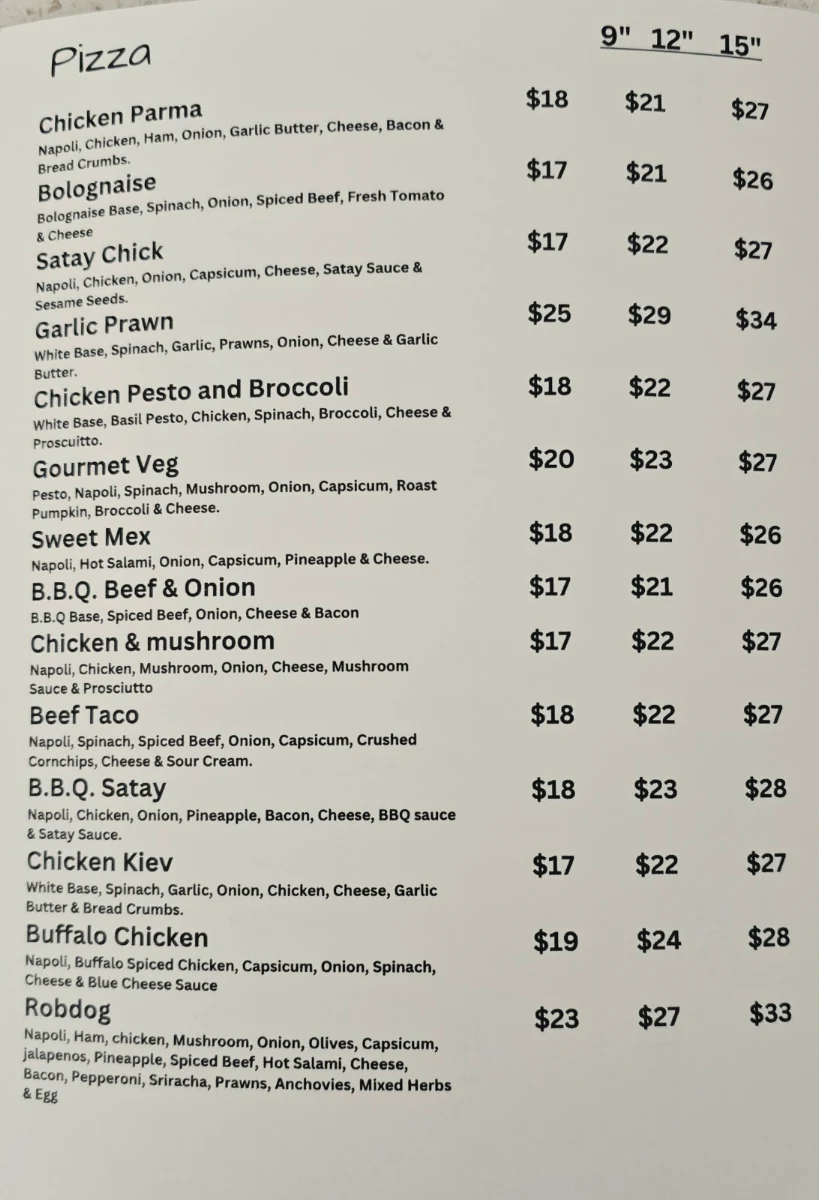 Menu, Blaykes Pizza Pasta & More