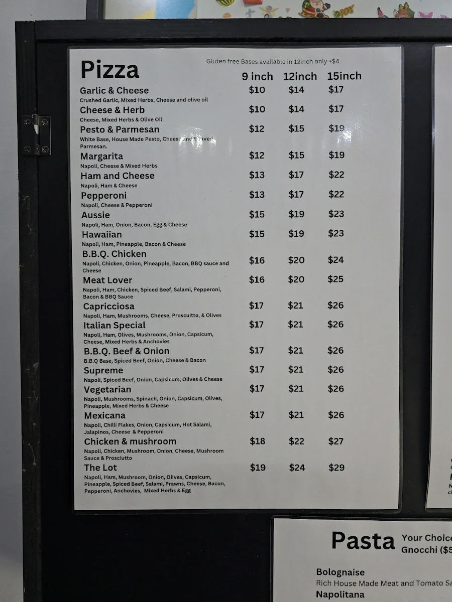Menu, Blaykes Pizza Pasta & More