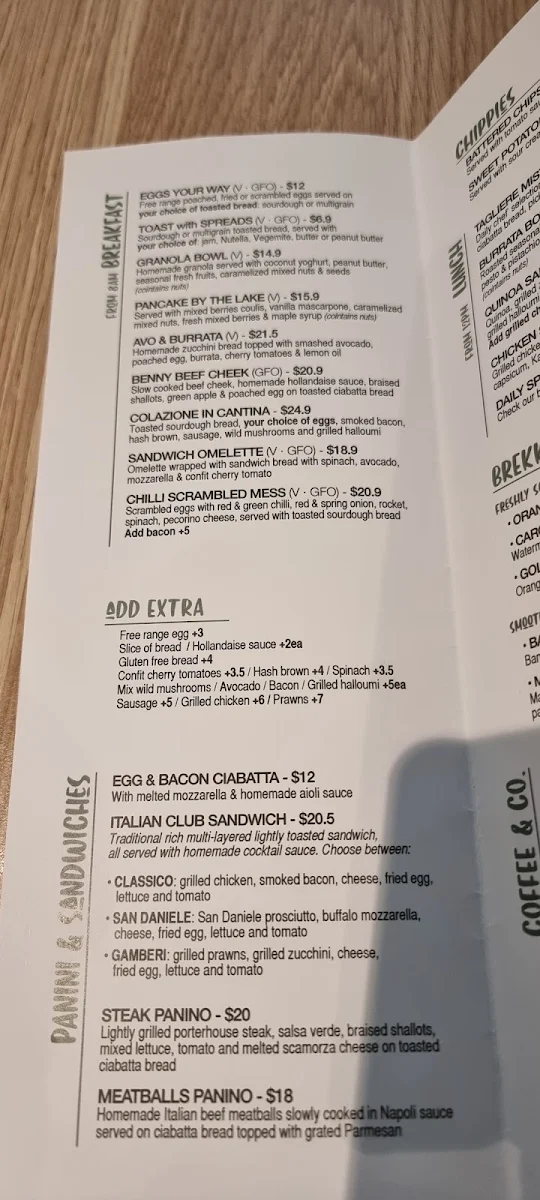 Menu, Cantina by The Boardwalk