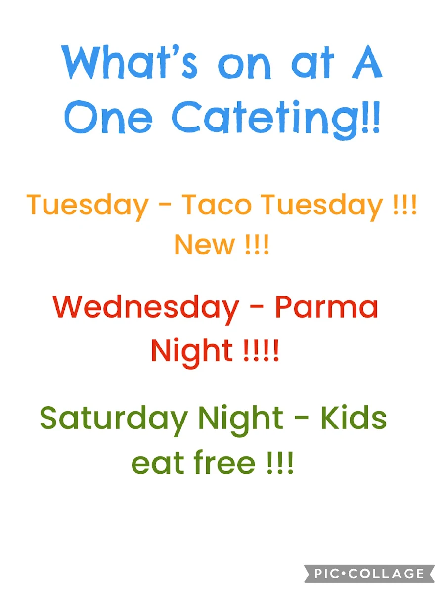 Menu, A One Catering company