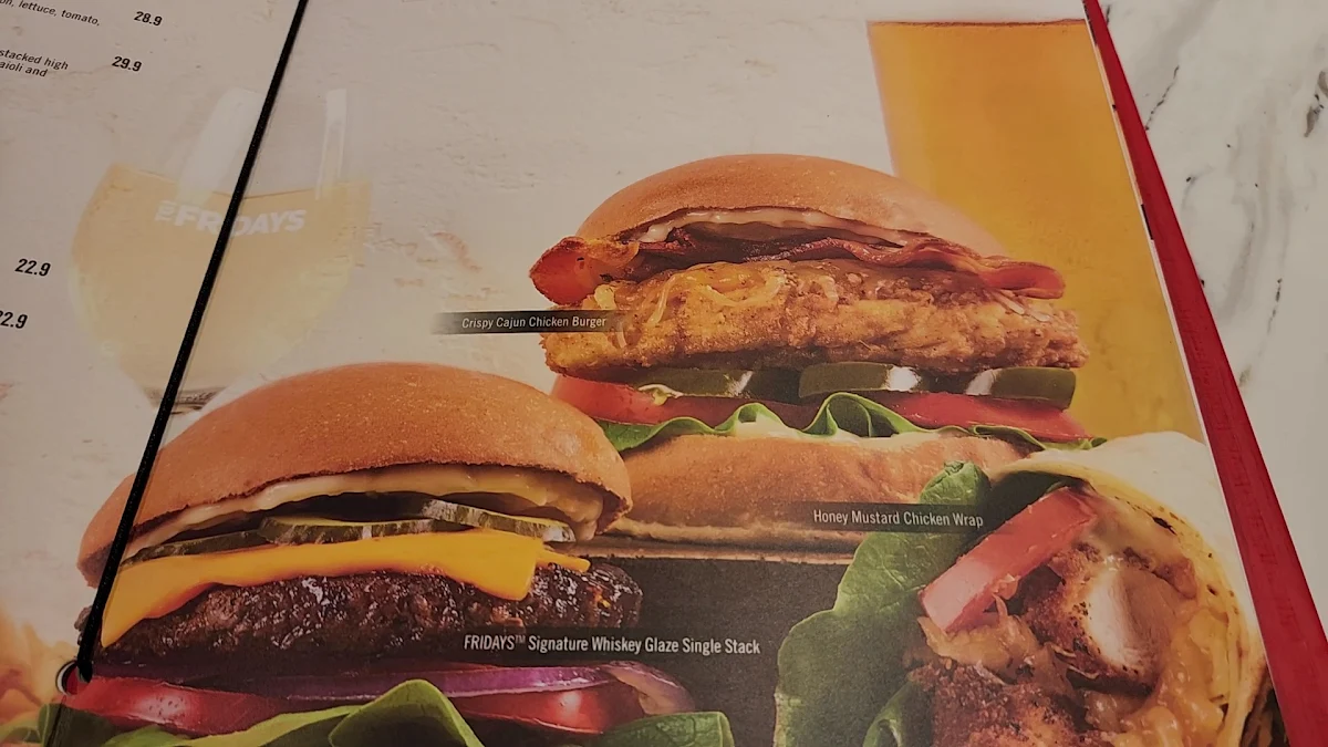 Menu, TGI Fridays Surfers Paradise