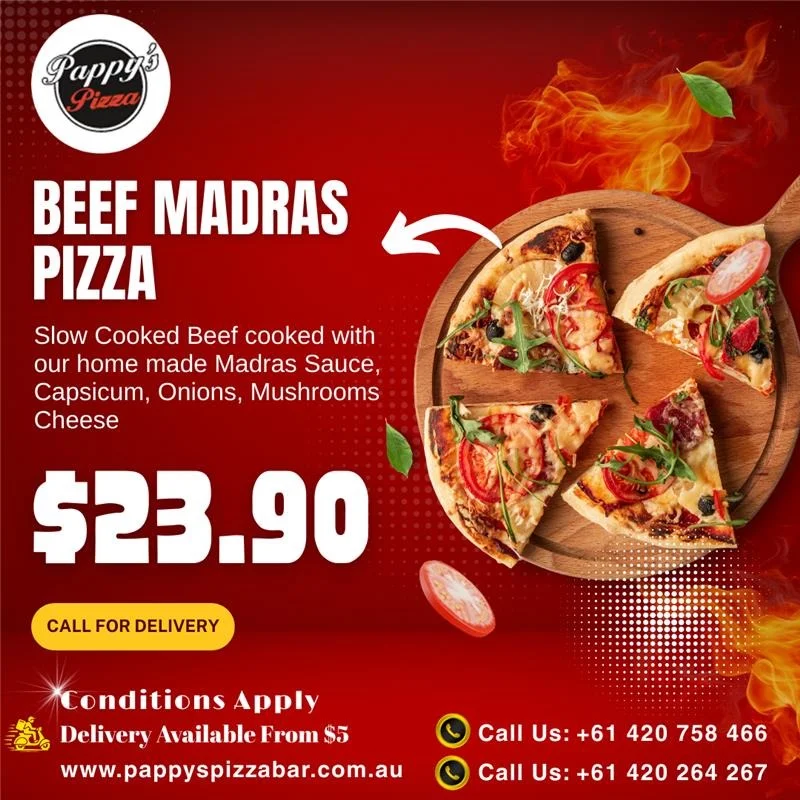 Menu, Pappy's Pizza Morphett Vale
