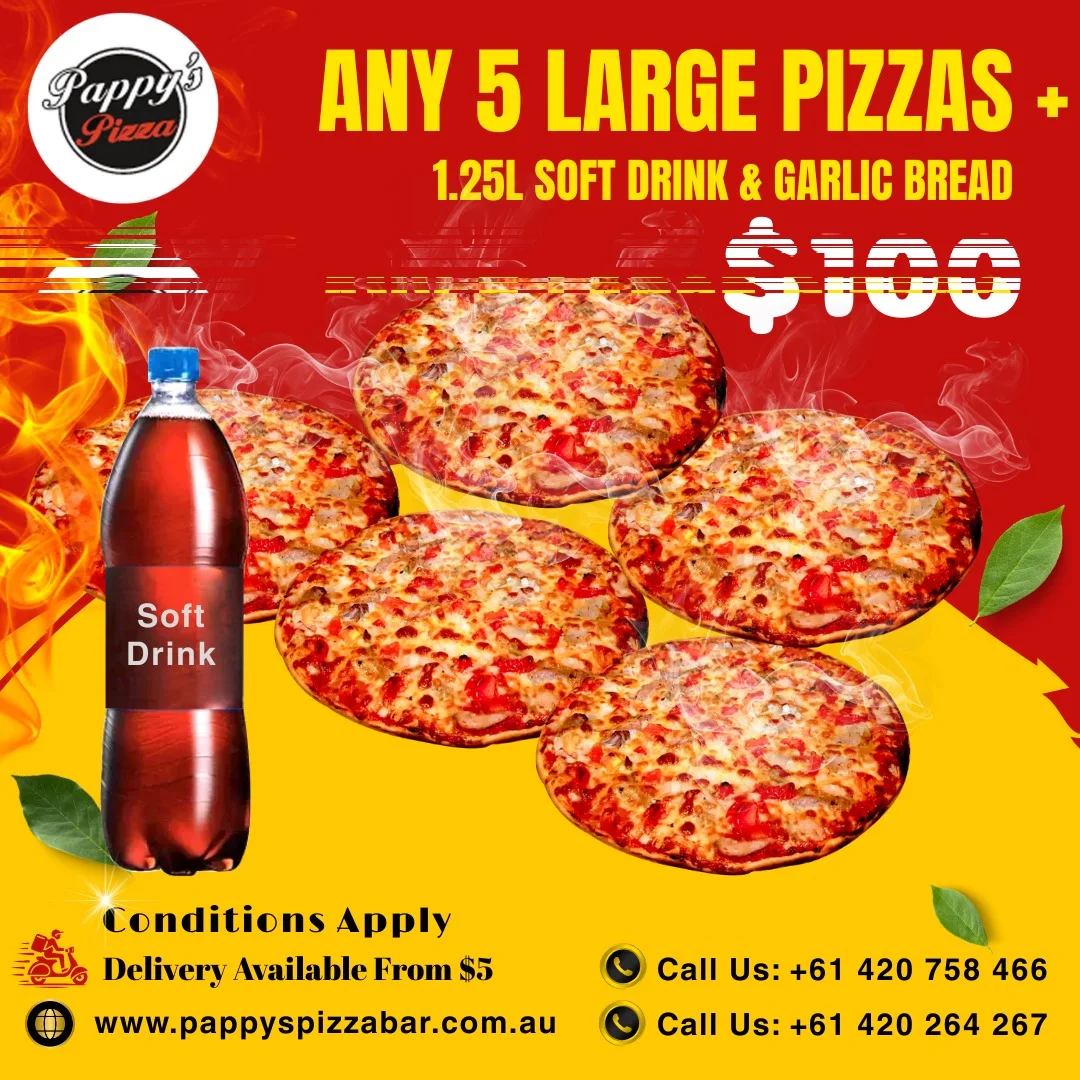 Menu, Pappy's Pizza Morphett Vale