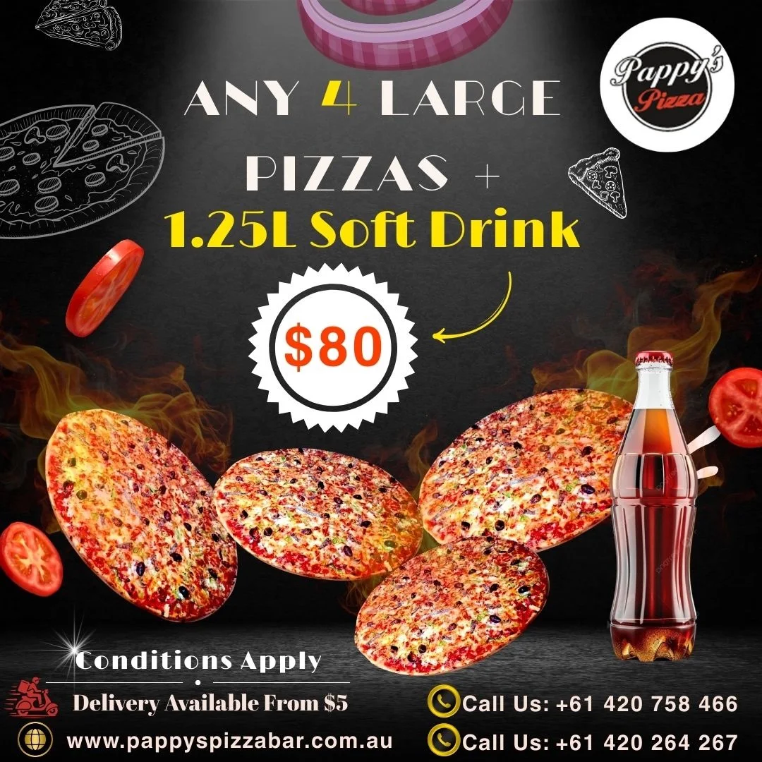 Menu, Pappy's Pizza Morphett Vale