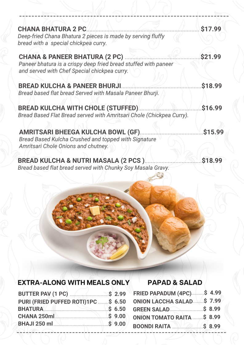 Menu, Amritsar Sweets & Chaat