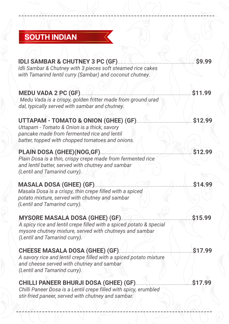 Menu, Amritsar Sweets & Chaat