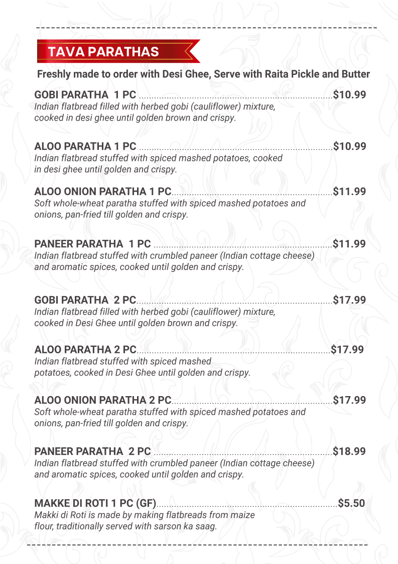 Menu, Amritsar Sweets & Chaat