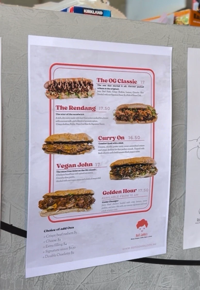 Menu, Roti John's - Kuih & Kopi