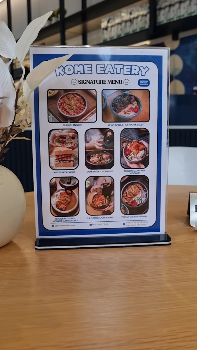Menu, KOME Eatery
