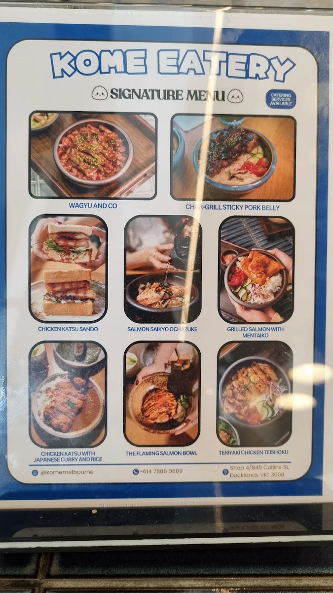 Menu, KOME Eatery