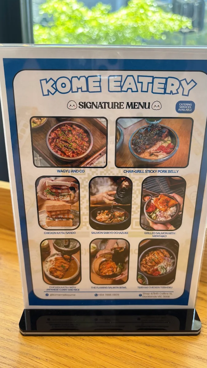 Menu, KOME Eatery