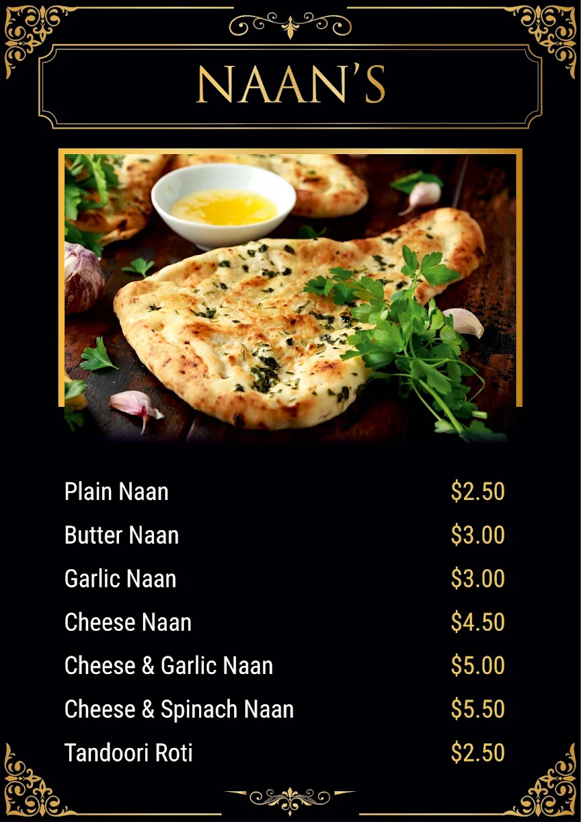 Menu, Jannat Indian Restaurant- By Top in Town