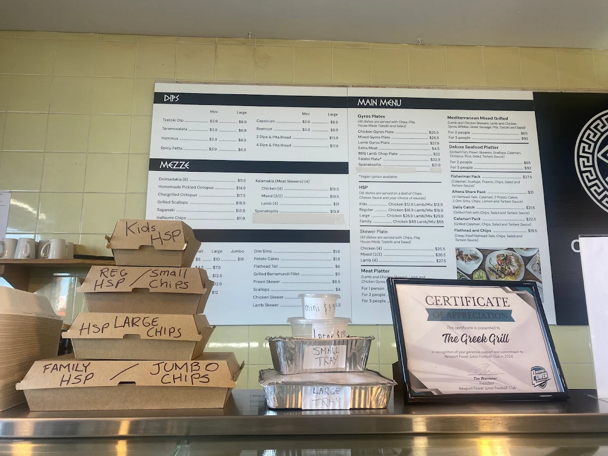 Menu, The Greek Grill Eatery Altona