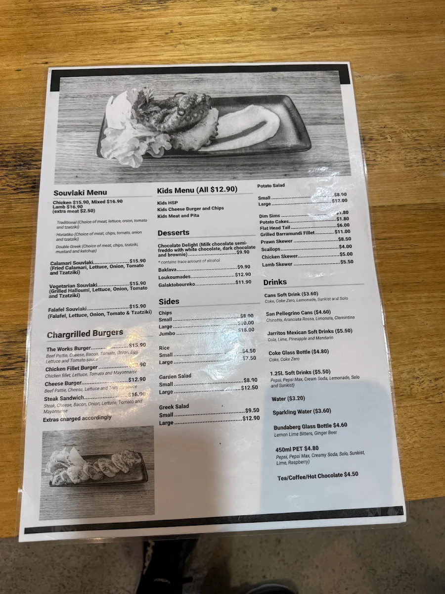 Menu, The Greek Grill Eatery Altona