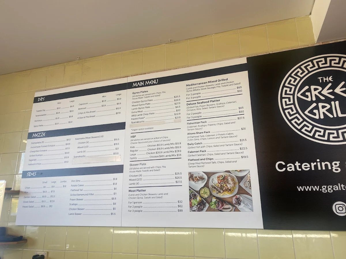 Menu, The Greek Grill Eatery Altona