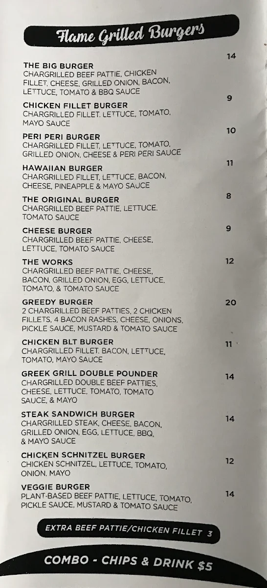 Menu, The Greek Grill Eatery Altona