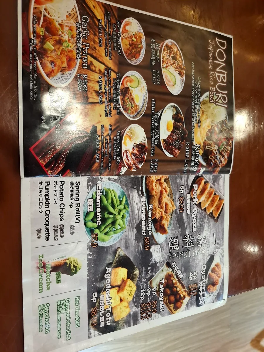 Menu, Teppanyaki Legend
