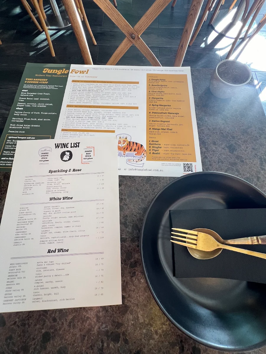 Menu, Jungle Fowl