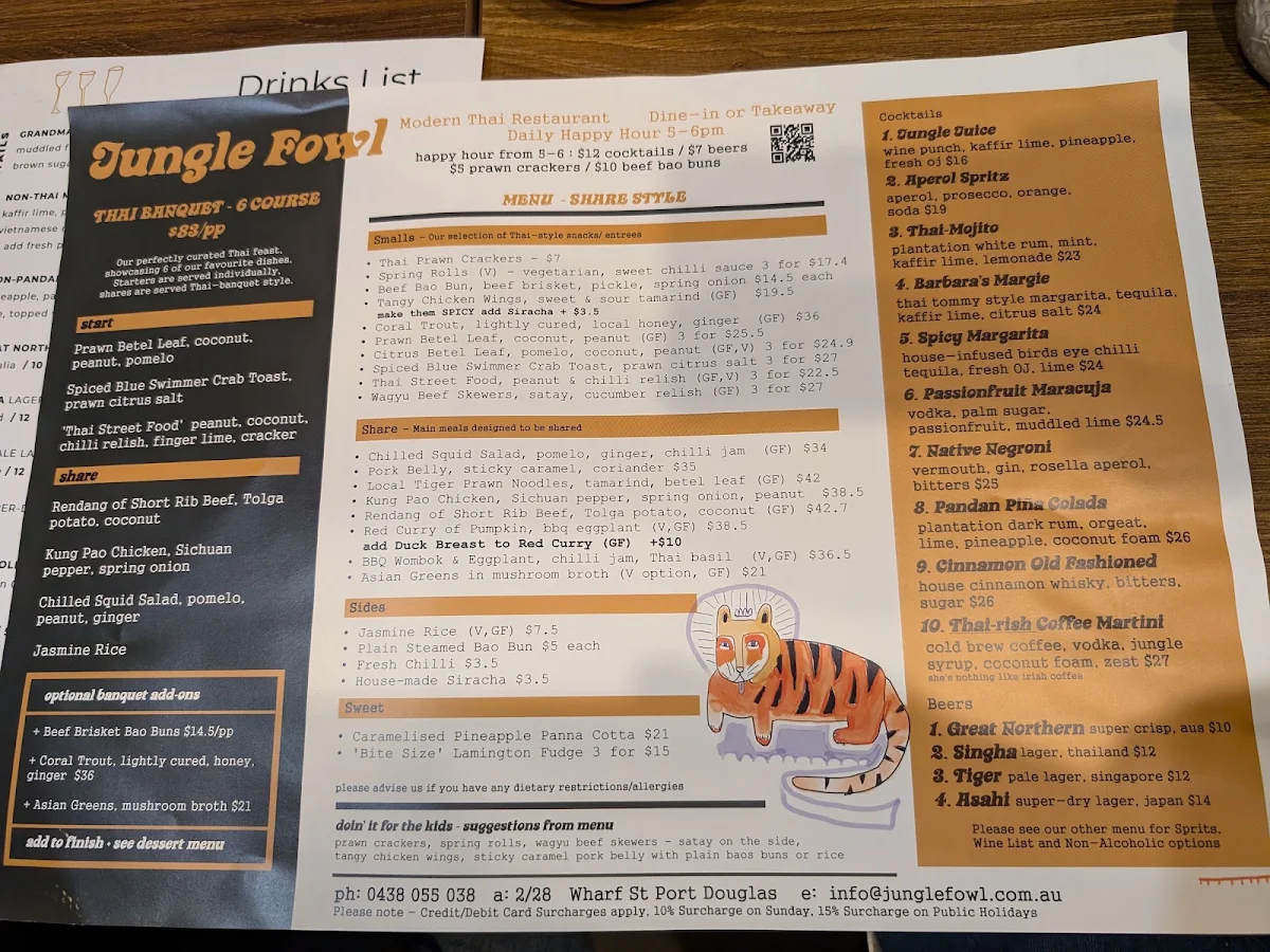 Menu, Jungle Fowl
