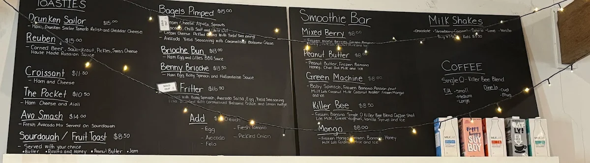 Menu, Yield Narrabri