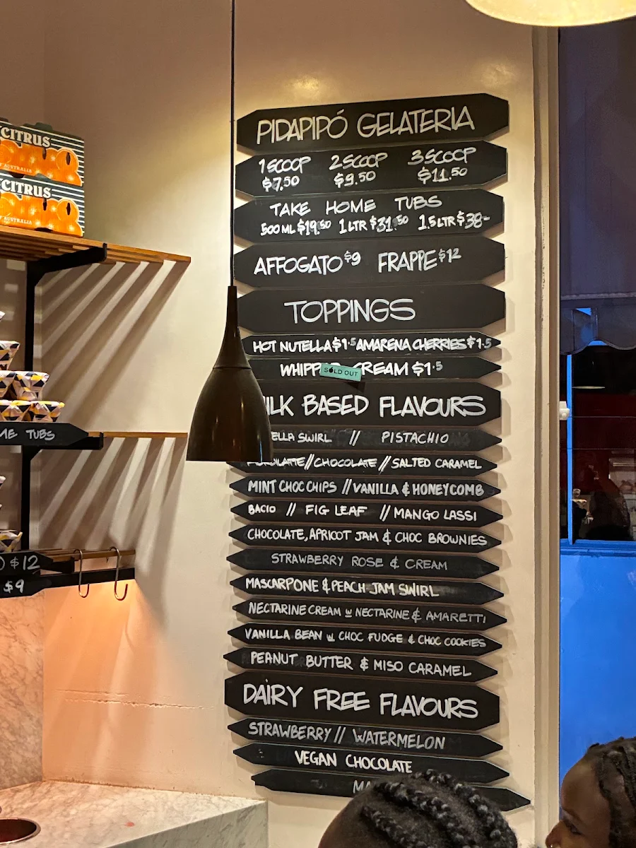 Menu, Pidapipó Carlton