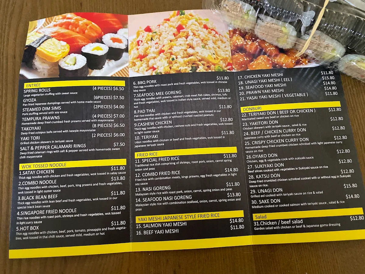 Menu, Noodle and Sushi Paradise