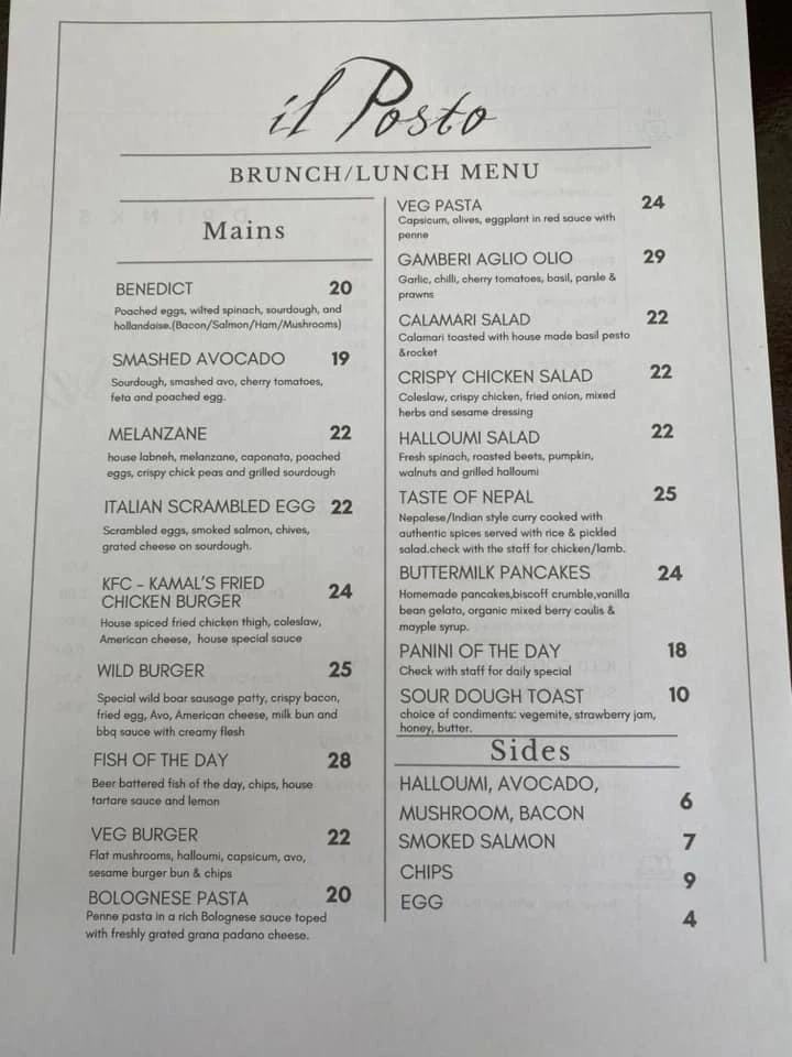 Menu, Da Toto