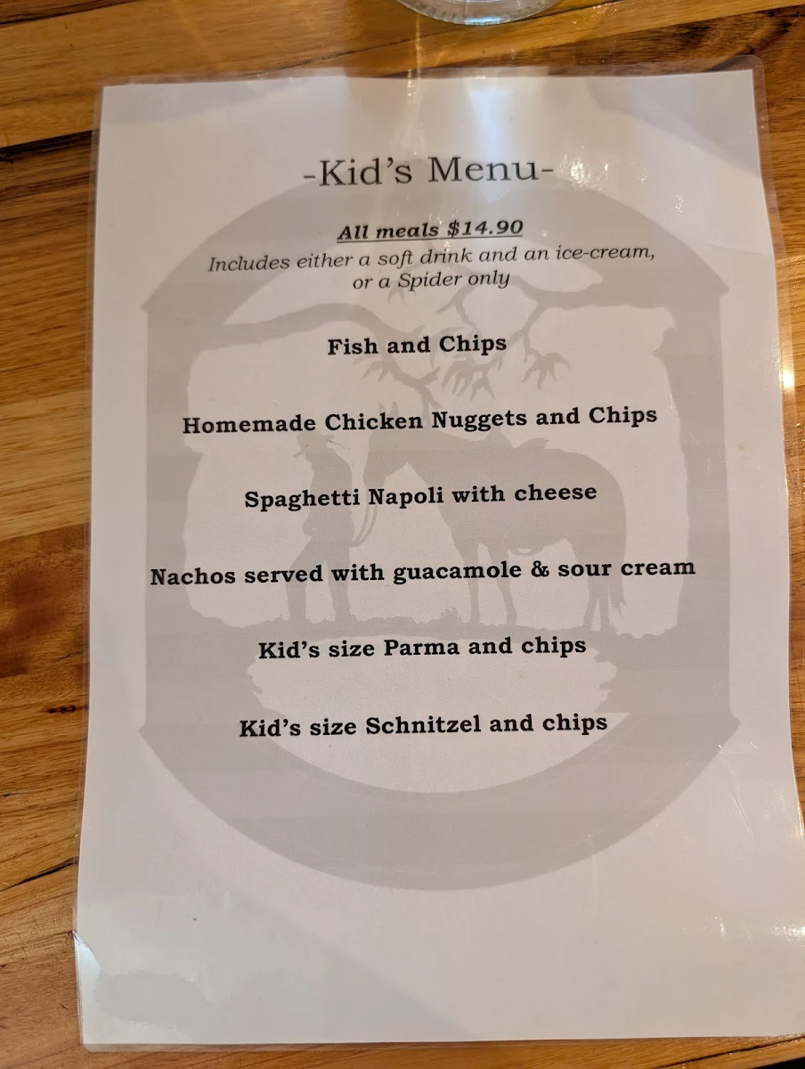 Menu, The Watering Hole Tavern