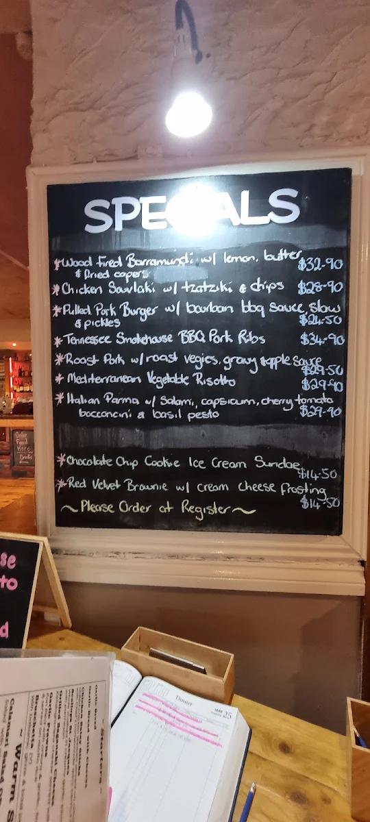 Menu, The Watering Hole Tavern