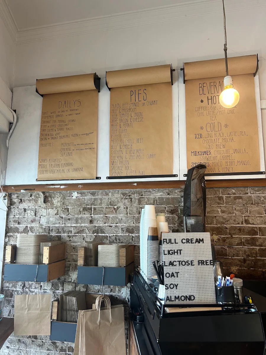 Menu, Another Bakery.