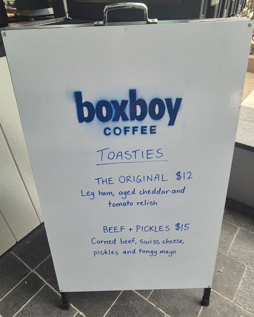 Menu, Boxboy Coffee