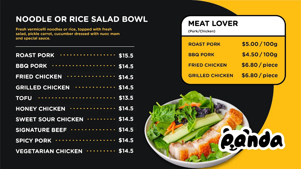 Menu, Panda Banh Mi House Lilydale