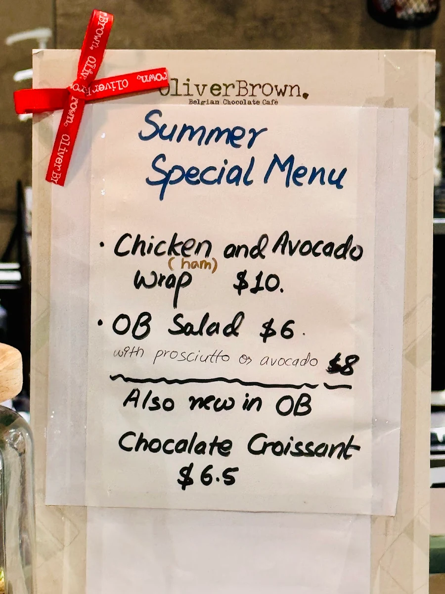 Menu, Oliver Brown