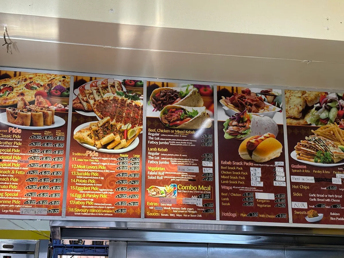Menu, Fat Boy Grill & Pide