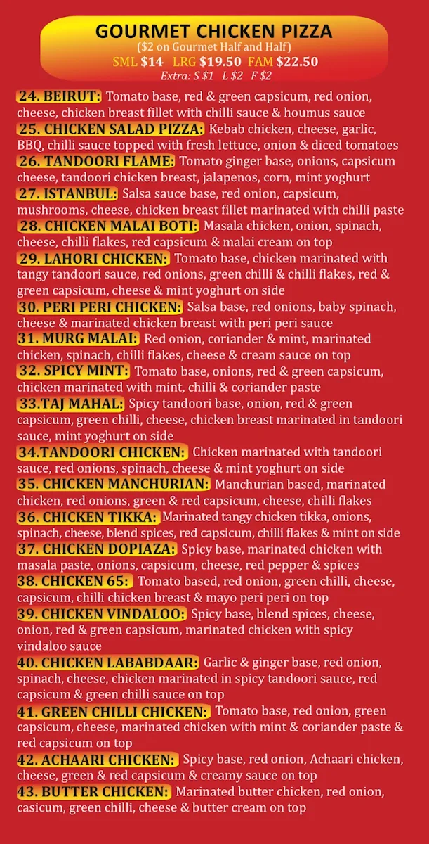 Menu, Snappys Pizza and Kebab