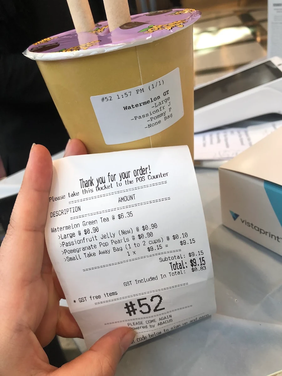Menu, Popping & Tea Greensborough