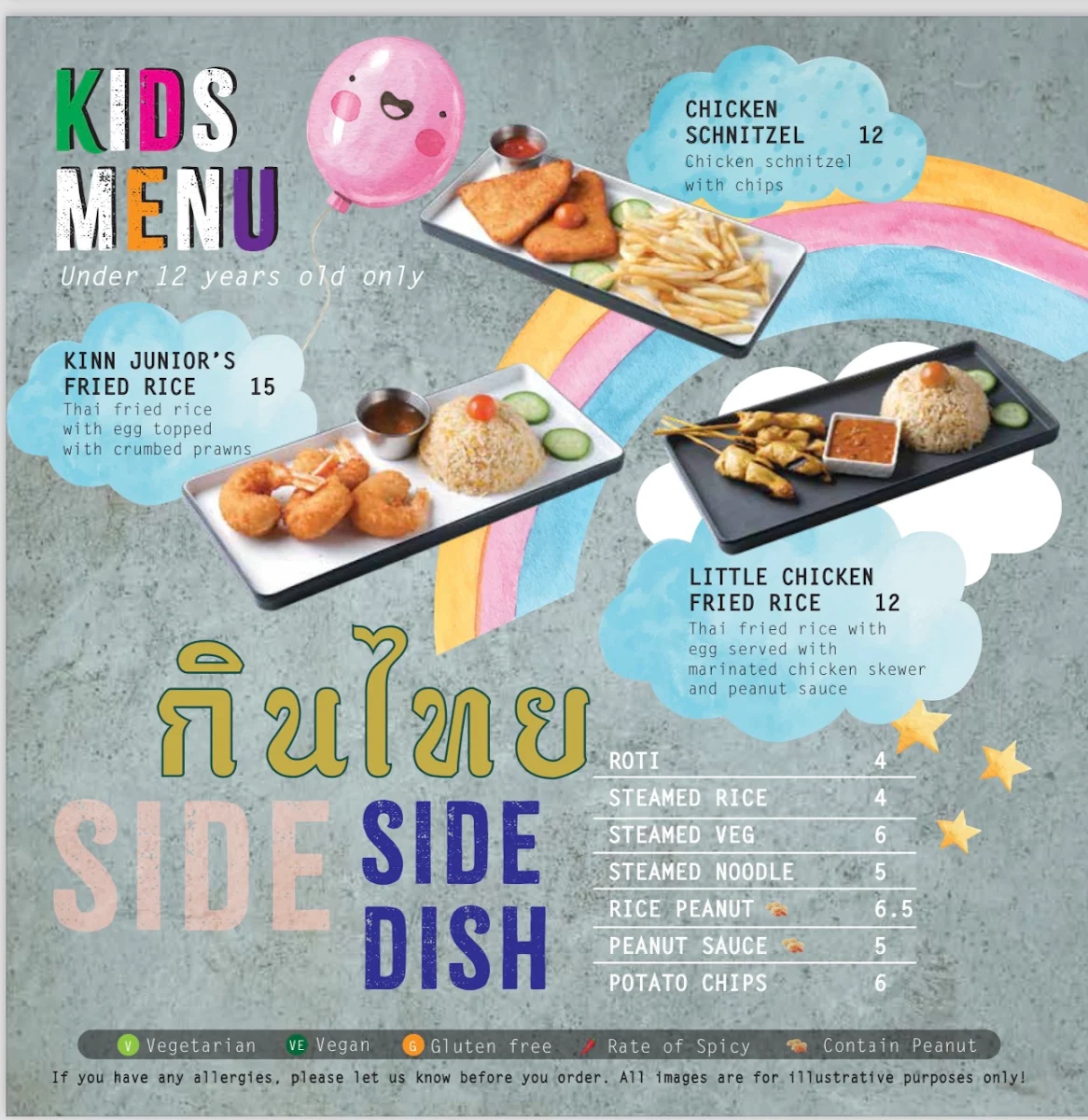 Menu, Kinn Thai Watergardens