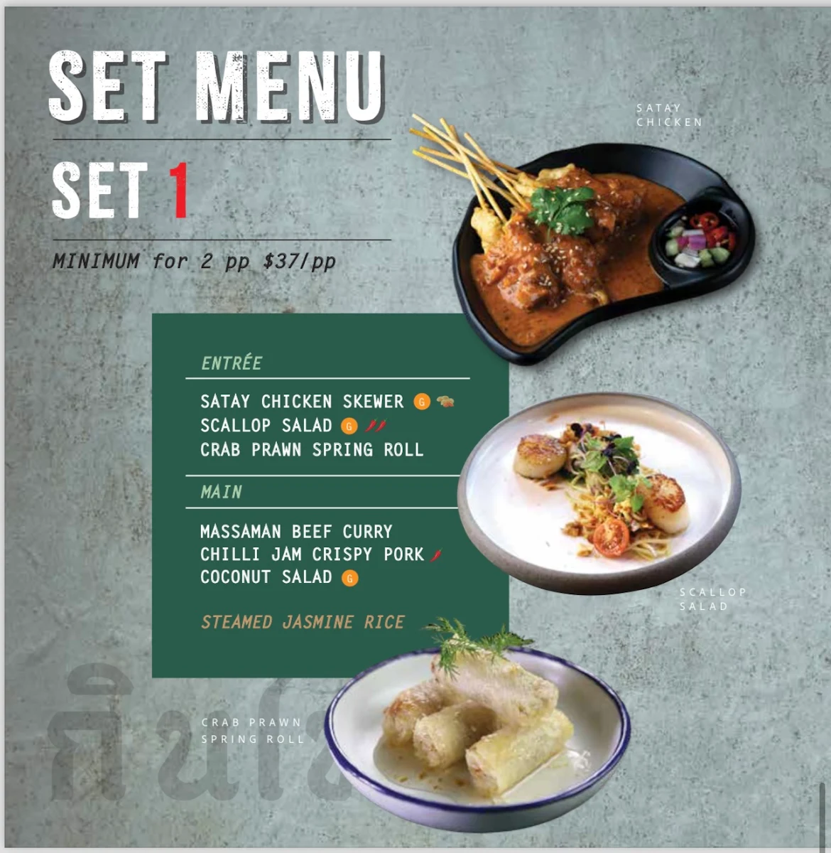 Menu, Kinn Thai Watergardens
