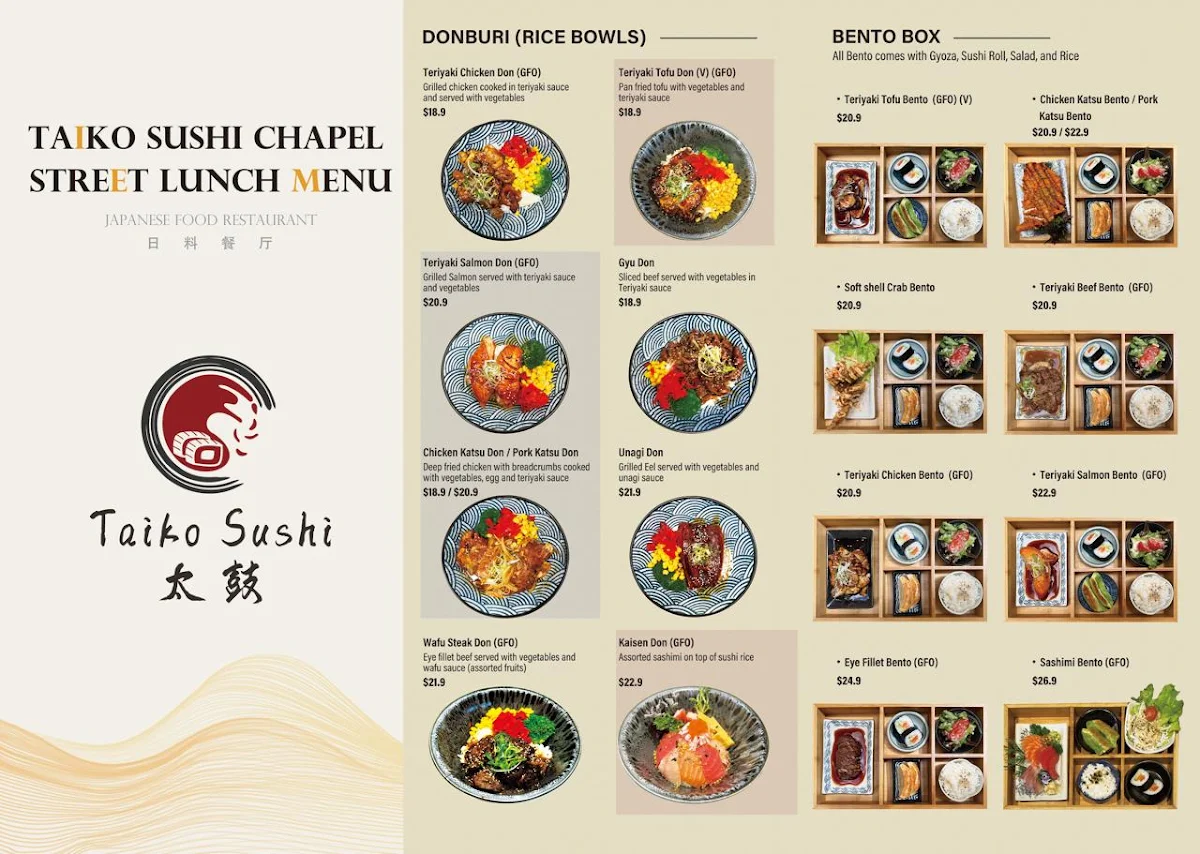 Menu, Taiko on Chapel